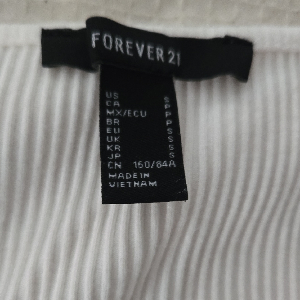 Forever 21 Cream  Front Ribbed Tee - Picture 4 of 7